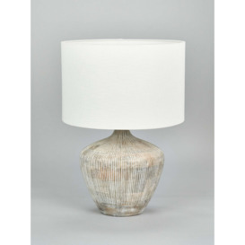 Pacific Manaia Wooden Table Lamp, White Wash - thumbnail 2