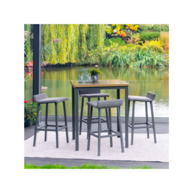 LG Outdoor Venice 4-Seater Square Garden Bar Table & Stools Set, Graphite - thumbnail 2
