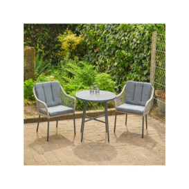 LG Outdoor Bali 2-Seater Garden Bistro Table & Chairs Set, Grey - thumbnail 2