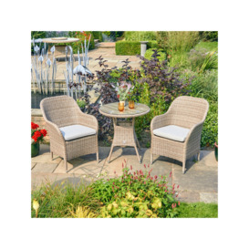 LG Outdoor Monte Carlo 2-Seater Round Garden Bistro Table & Chairs Set - thumbnail 2