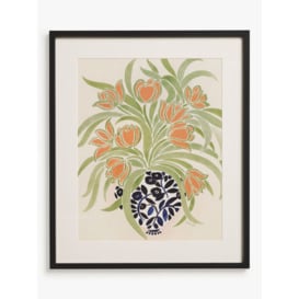 John Lewis La Poire 'Apricot Tulips' Framed Print & Mount, 62 x 52cm, Green/Orange - thumbnail 1