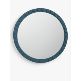 John Lewis Scallop Round Wall Mirror, 70cm, Blue