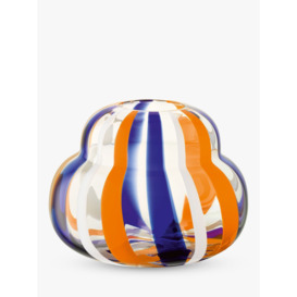 LSA International Folk Glass Vase, H19cm, Orange/Blue - thumbnail 1