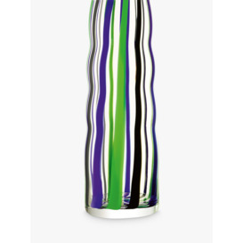 LSA International Folk Tall Glass Vase, H42cm, Green/Purple