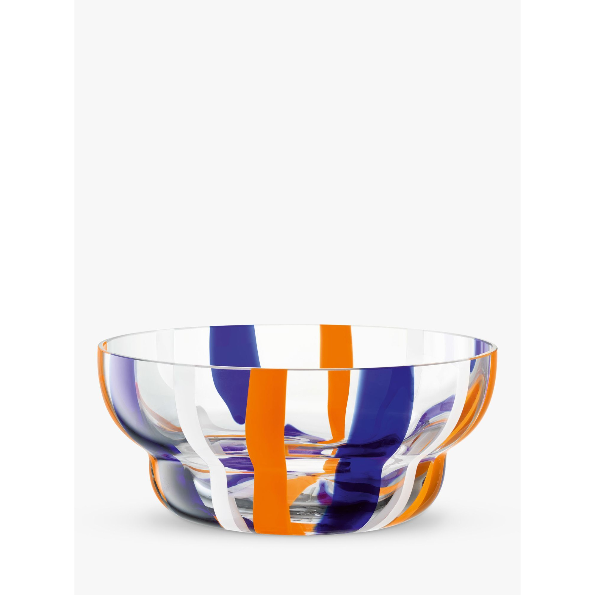 LSA International Folk Decorative Glass Bowl, 23.8cm, Blue/Orange - image 1