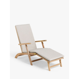John Lewis ANYDAY Acacia Wood Foldable Garden Steamer Chair, Natural - thumbnail 1