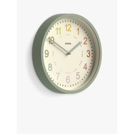 Jones Clocks Kids' Analogue Wall Clock, 25cm, Desert Sage - thumbnail 2