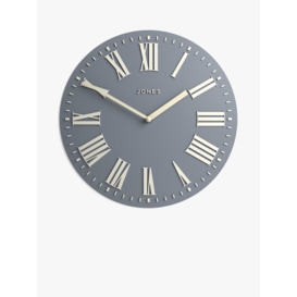 Jones Clocks Strand Roman Numeral Analogue Wall Clock, 30cm, French Navy