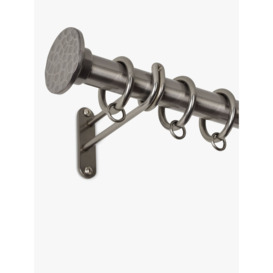 John Lewis Select Classic Curtain Pole with Rings and Hammered Disc Finial, Wall Fix, Dia.25mm - thumbnail 2