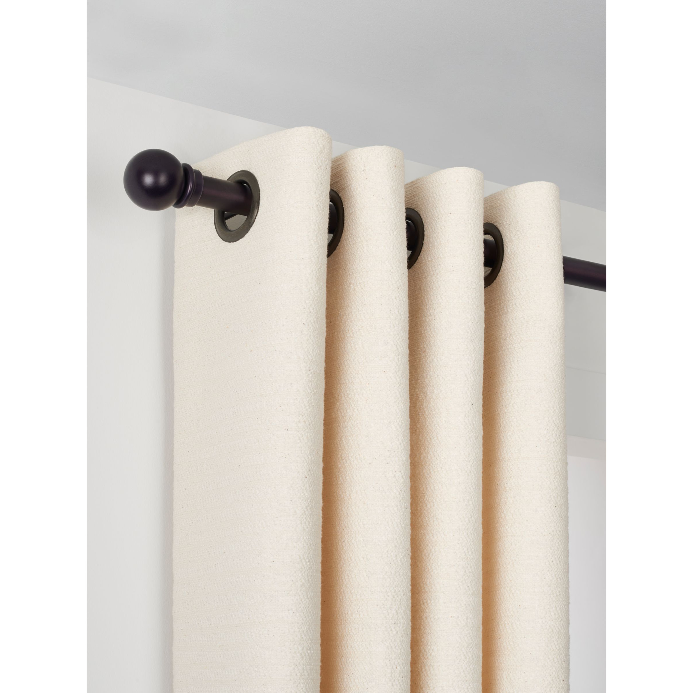 John Lewis Select Classic Eyelet Curtain Pole with Ball Finial, Wall Fix, Dia.25mm - image 1