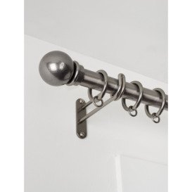 John Lewis Select Classic Curtain Pole with Rings and Ball Finial, Wall Fix, Dia.25mm - thumbnail 2