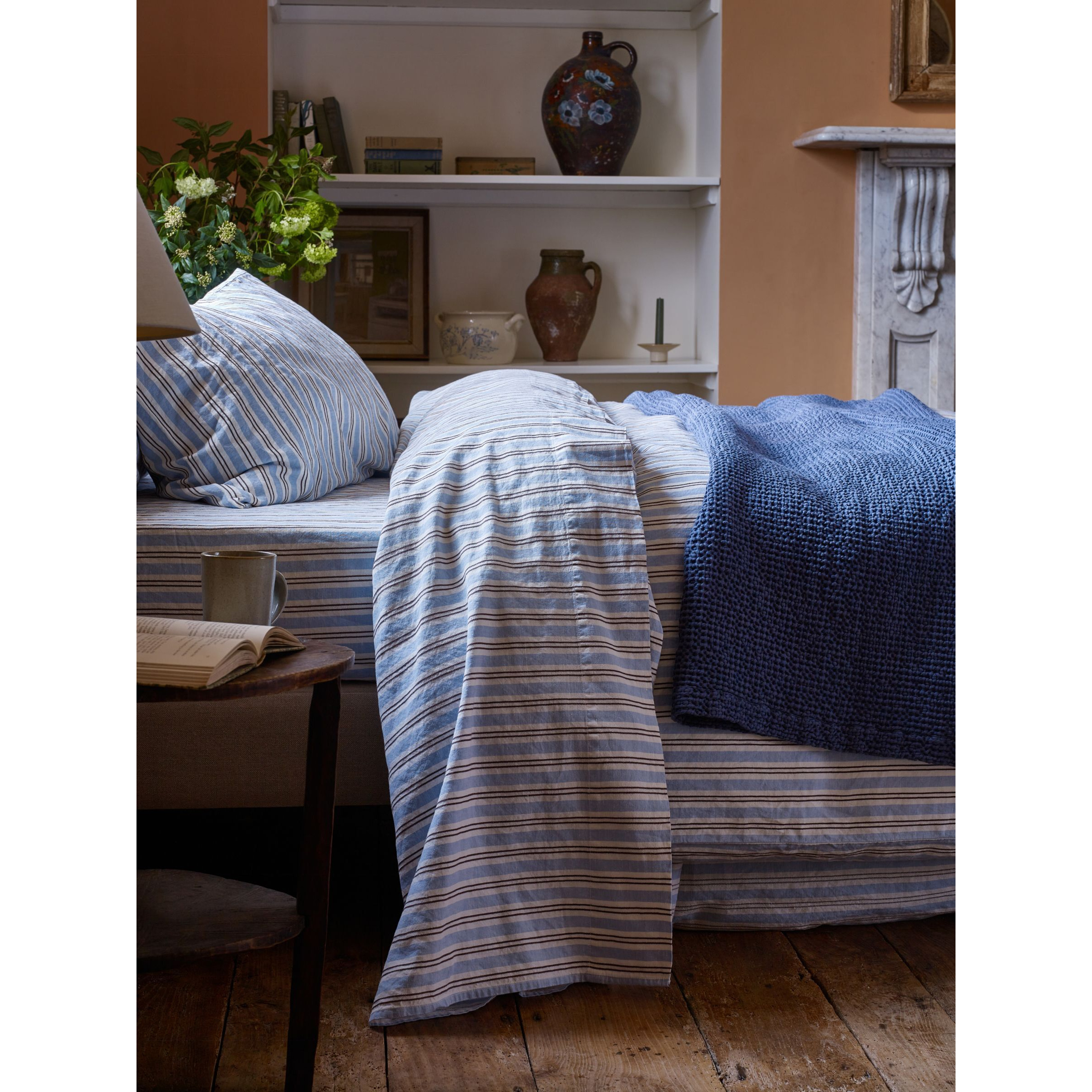 Piglet in Bed Sommerley Stripe Linen Blend Flat Sheet - image 1