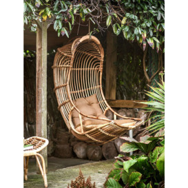 Nkuku Nesari Rattan Garden Hanging Chair, Natural - thumbnail 2