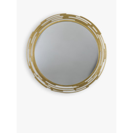 Gallery Direct Searcy Round Metal Frame Wall Mirror, 80cm - thumbnail 1