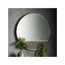 Gallery Direct Auburn Round Metal Caged Wire Wall Mirror, 80cm - thumbnail 2
