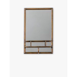 Gallery Direct Milton Rectangular Metal Wall Mirror & Shelf, 48 x 30cm - thumbnail 1