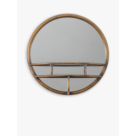 Gallery Direct Milton Round Metal Wall Mirror & Shelf, 40cm - thumbnail 1