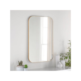 Yearn Arendal Rectangular Wood Frame Wall Mirror, 90 x 60cm