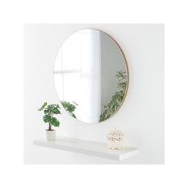 Yearn Delicacy Round Wood Frame Wall Mirror