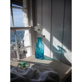 Dartington Crystal Daisy Flower Bottle Vase, Turquoise, H25cm - thumbnail 2