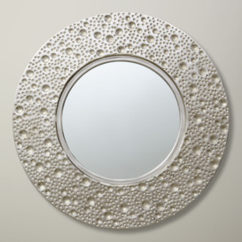 John Lewis Lunar Round Wall Mirror, 59cm, Silver