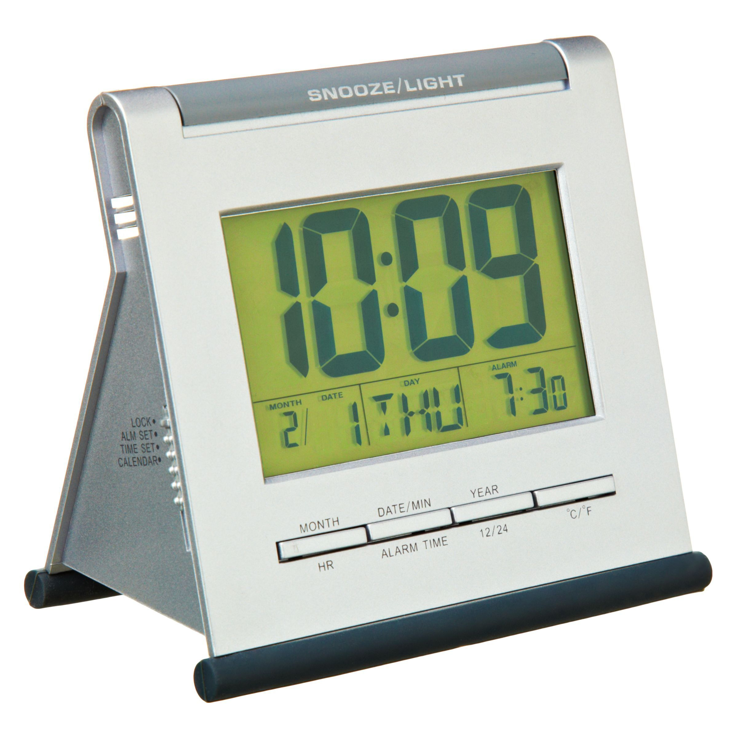 Acctim Apex Smartlite® LCD Digital Alarm Clock, Silver - image 1