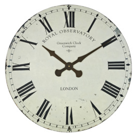 Lascelles Greenwich Wall Clock, Dia.70cm, Cream - thumbnail 1