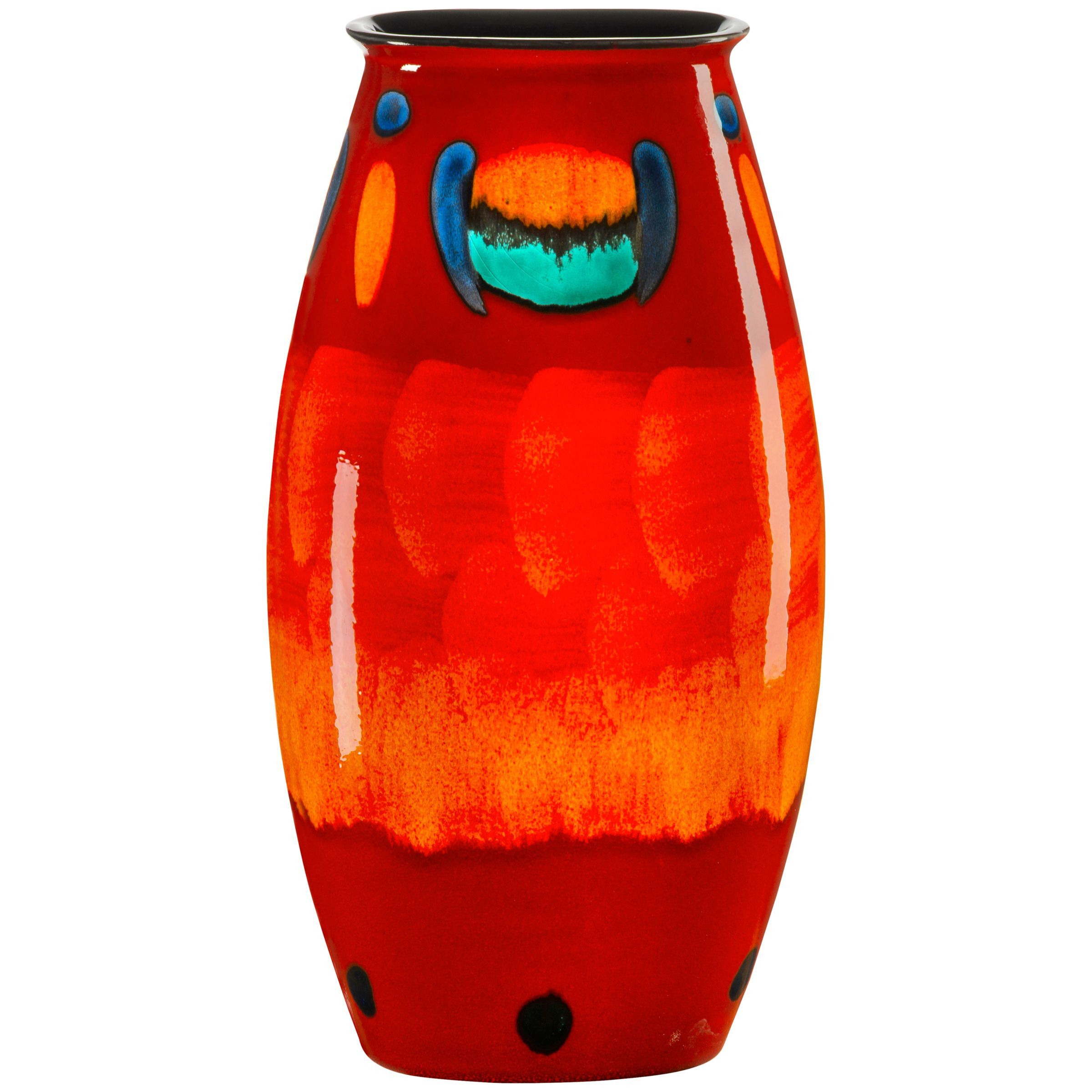 Poole Pottery Volcano Manhattan Vase, H26cm, Red