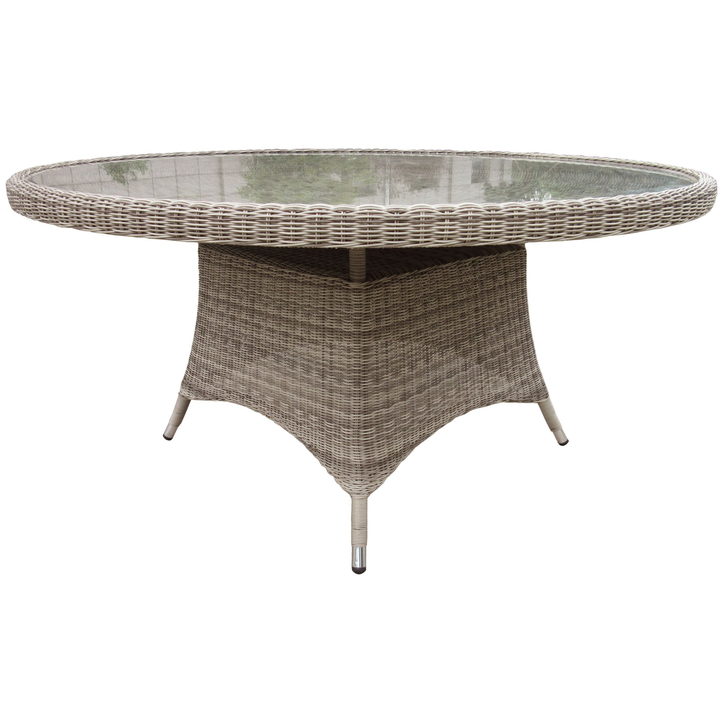 John Lewis Dante 6-Seater Round Glass Top Garden Dining Table - image 1