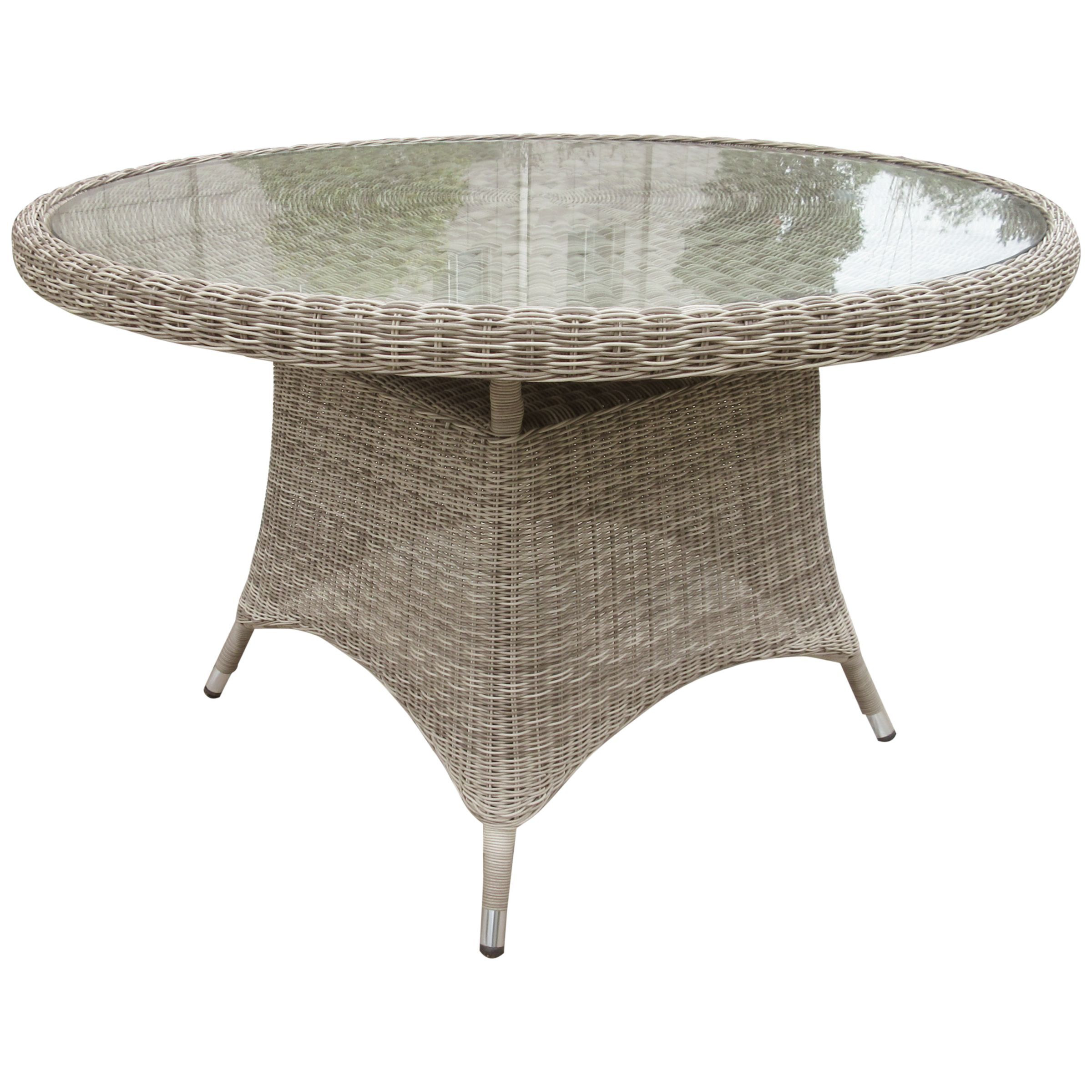 John Lewis Dante 4-Seater Round Glass Top Garden Dining Table - image 1