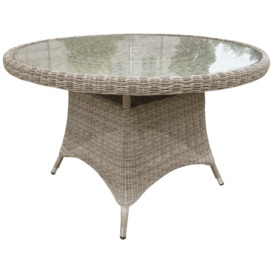 John Lewis Dante 4-Seater Round Glass Top Garden Dining Table