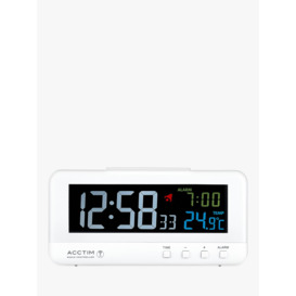 Acctim Radio Controlled LCD Digital Alarm Clock, White - thumbnail 2