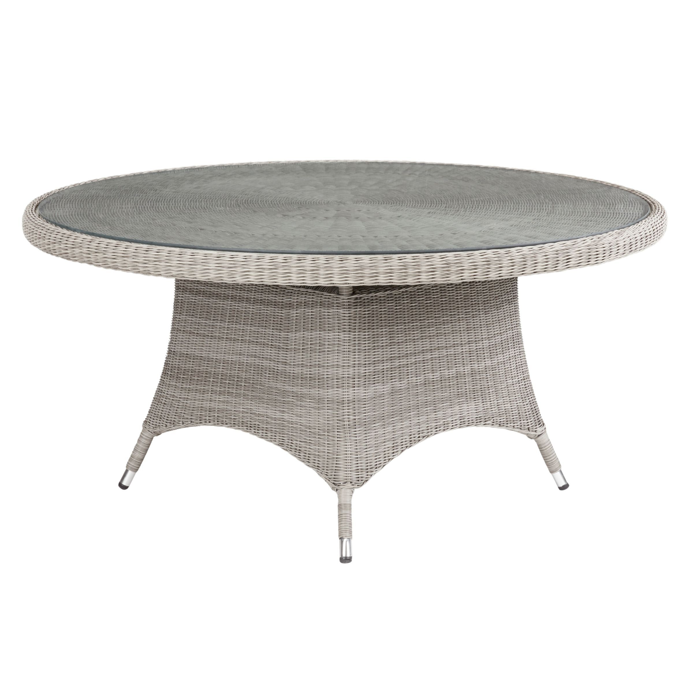 John Lewis Dante 6-Seater Round Glass Top Garden Dining Table - image 1
