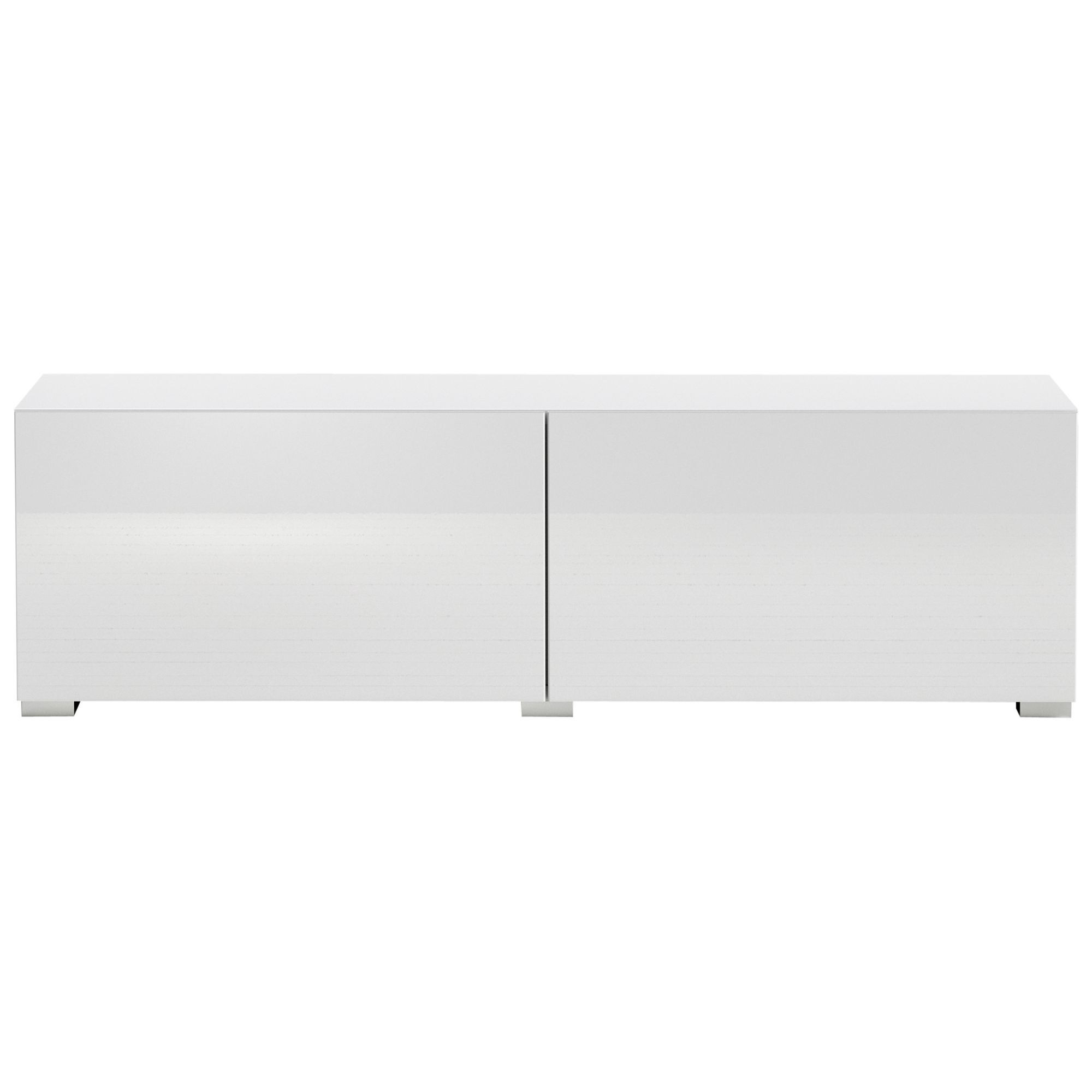 John Lewis ANYDAY Match Low wide Shelf Unit White & Gloss White Doors - image 1
