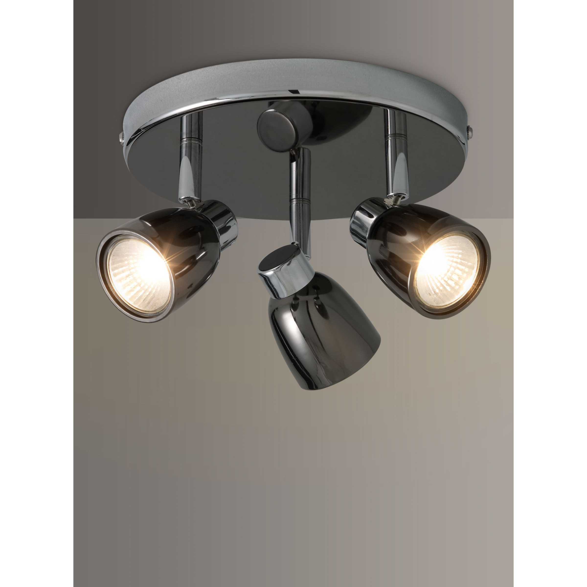 John Lewis Fenix GU10 LED 3 Spotlight Ceiling Plate, Black Pearl Nickel - image 1