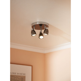 John Lewis Fenix GU10 LED 3 Spotlight Ceiling Plate, Black Pearl Nickel - thumbnail 2