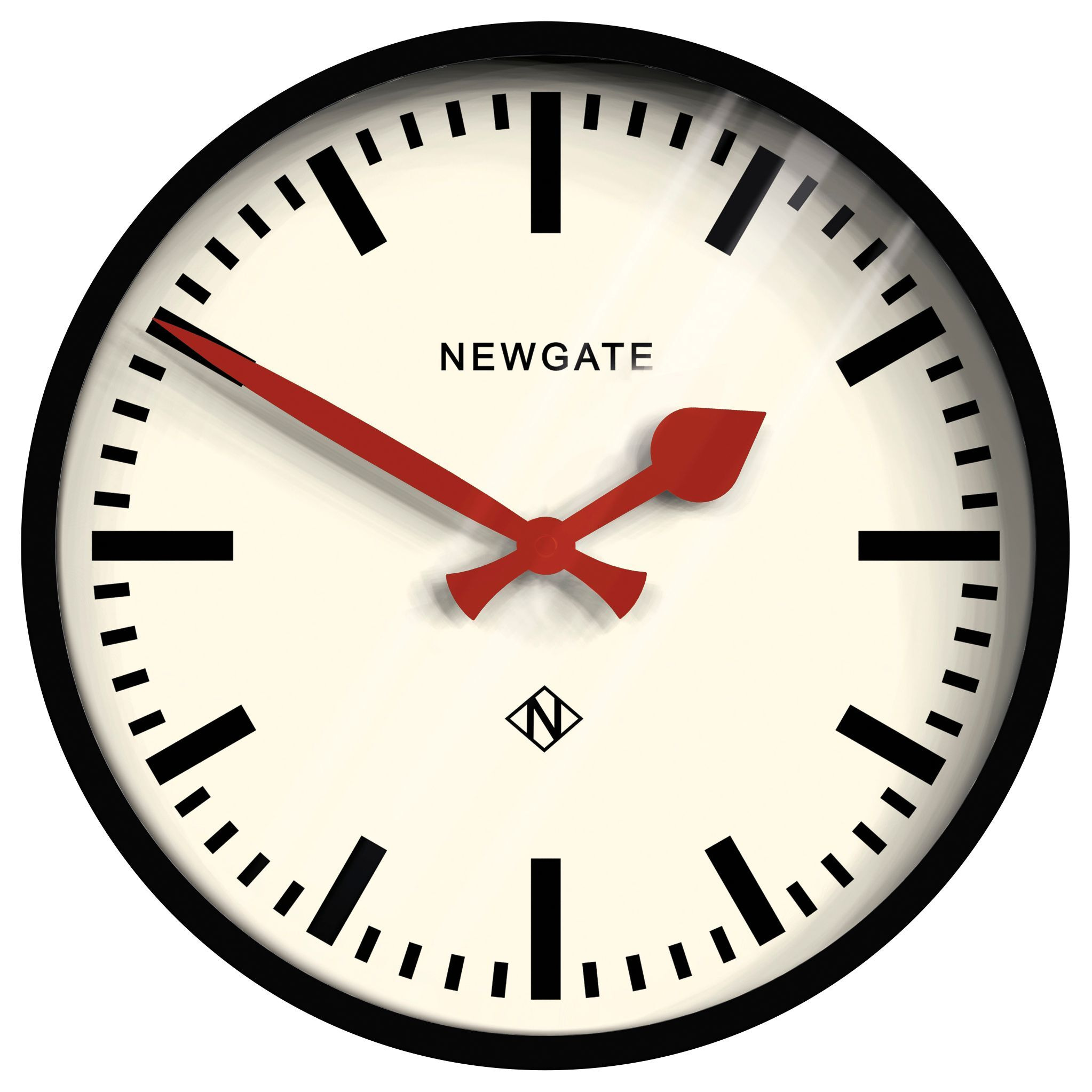 Newgate Clocks The Luggage Analogue Wall Clock, 30cm, Black/Red - image 1