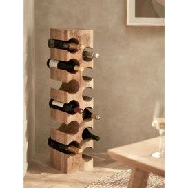 John Lewis Tall Mango Wood Wine Rack, 12 Bottle, Natural - thumbnail 2