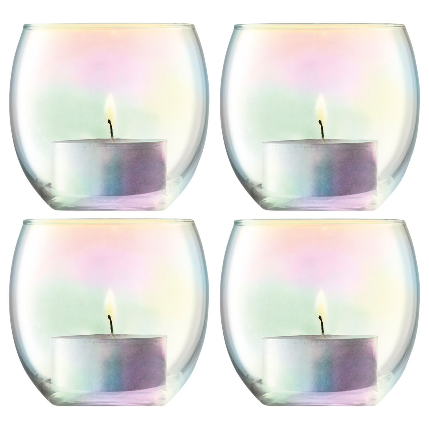 LSA International Pearl Tealight Holder & Candles, Set of 4 - image 1