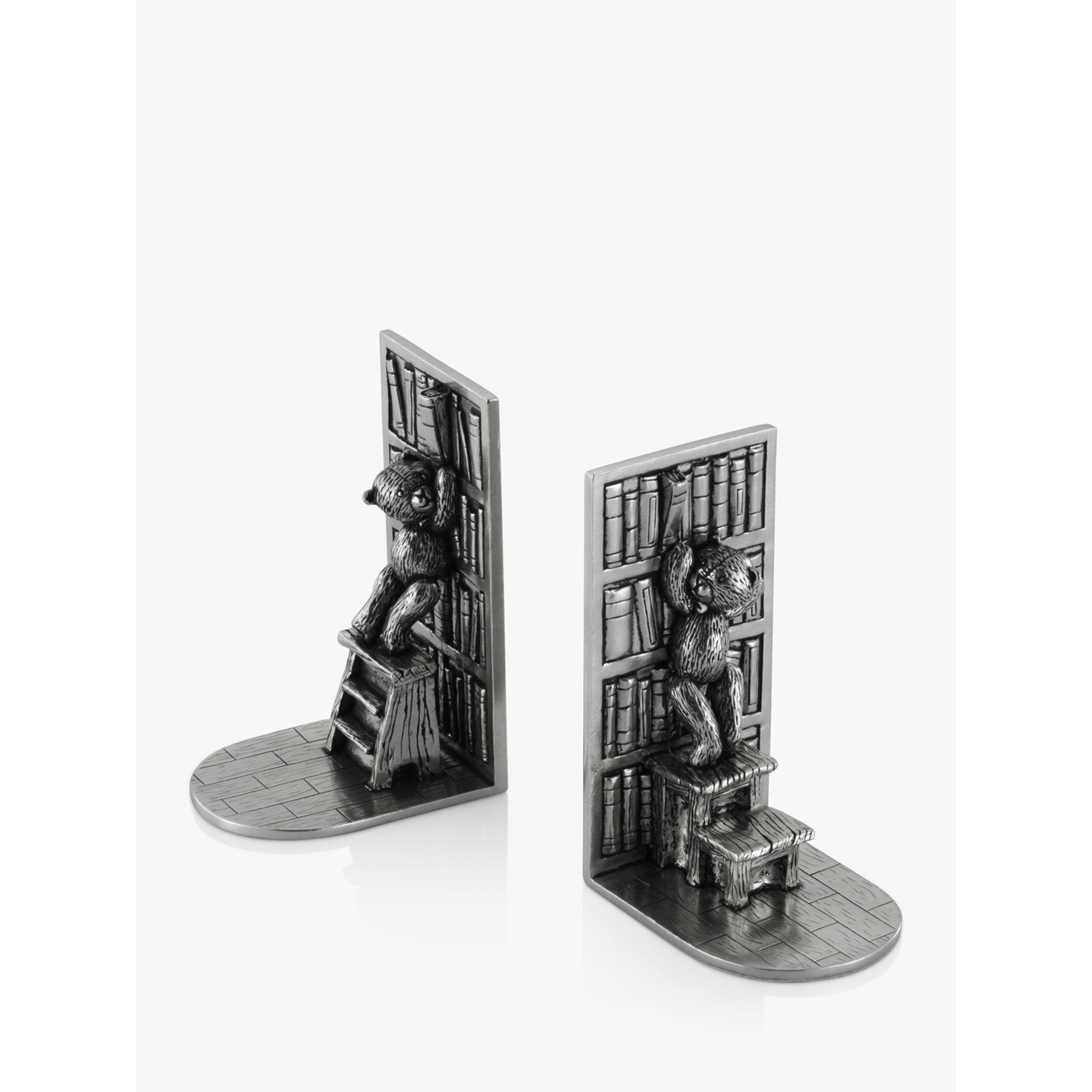 Royal Selangor Teddy Bears Picnic Pewter Bookends, Silver - image 1