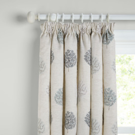 John Lewis Mini Olive Trees Embroidery Pair Lined Pencil Pleat Curtains, Duck Egg - thumbnail 1