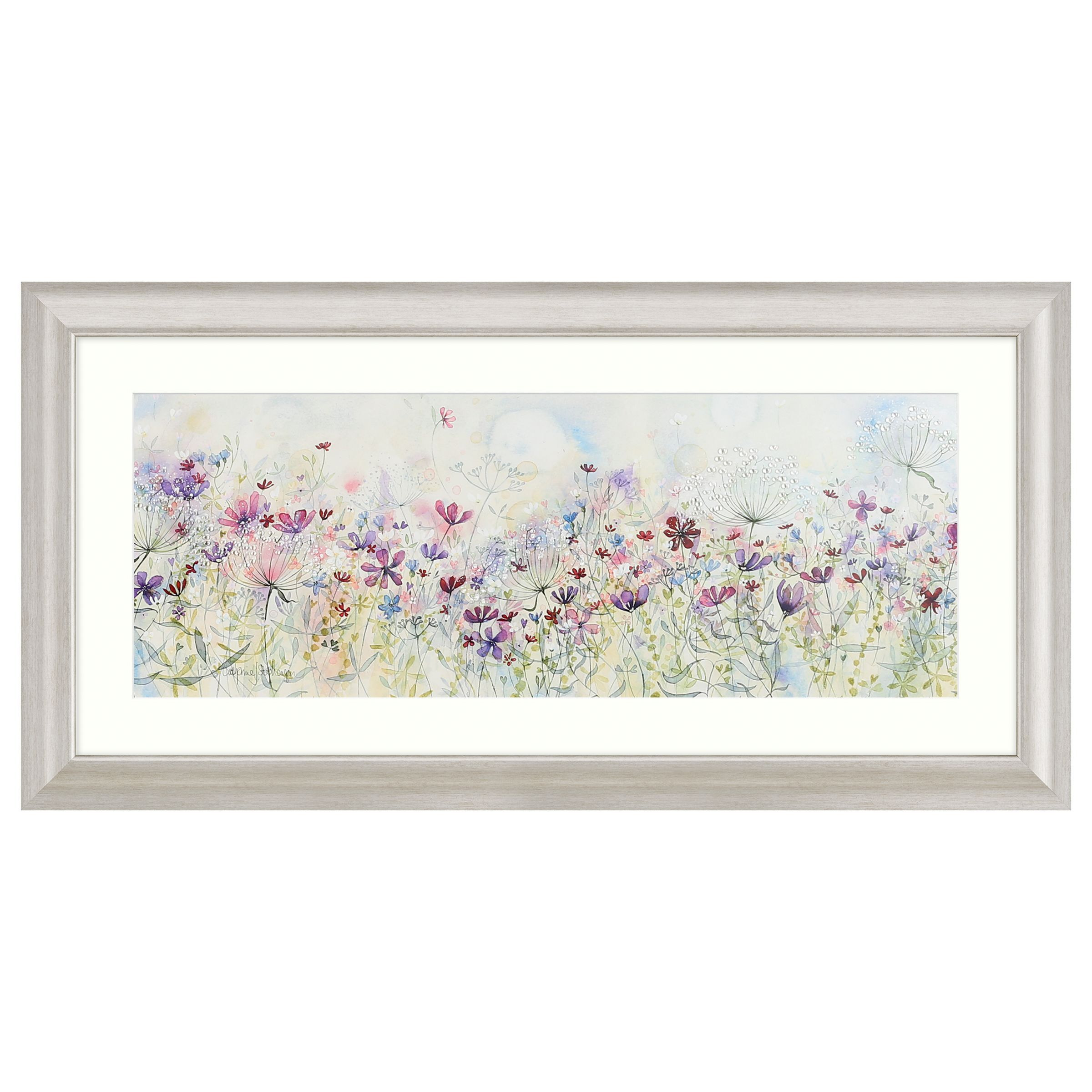 Catherine Stephenson - Meadow Of Wild Flowers Embellished Framed Print, 110 x 55cm - image 1