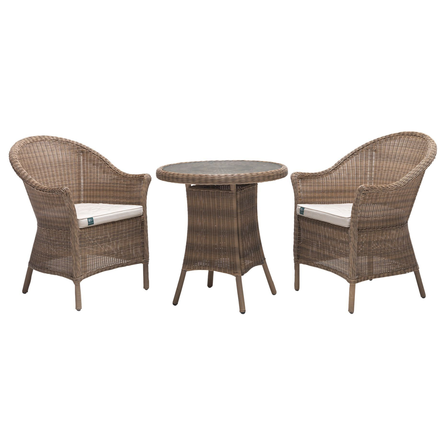 KETTLER RHS Harlow Carr Garden Bistro Table and Chairs Set, Natural - image 1