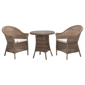 KETTLER RHS Harlow Carr Garden Bistro Table and Chairs Set, Natural - thumbnail 1