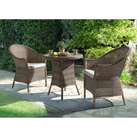 KETTLER RHS Harlow Carr Garden Bistro Table and Chairs Set, Natural - thumbnail 2