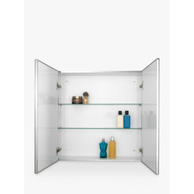 John Lewis Double Mirrored Bathroom Cabinet, Silver - thumbnail 3