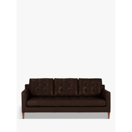 John Lewis Draper Large 3 Seater Leather Sofa, Dark Leg - thumbnail 1