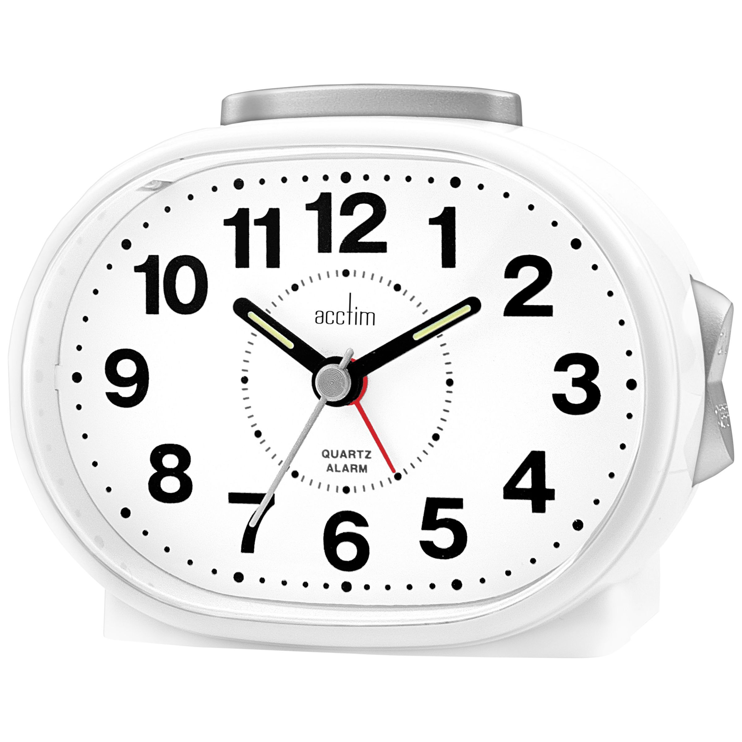 Acctim Lila Non-Ticking Sweep Analogue Alarm Clock, White - image 1