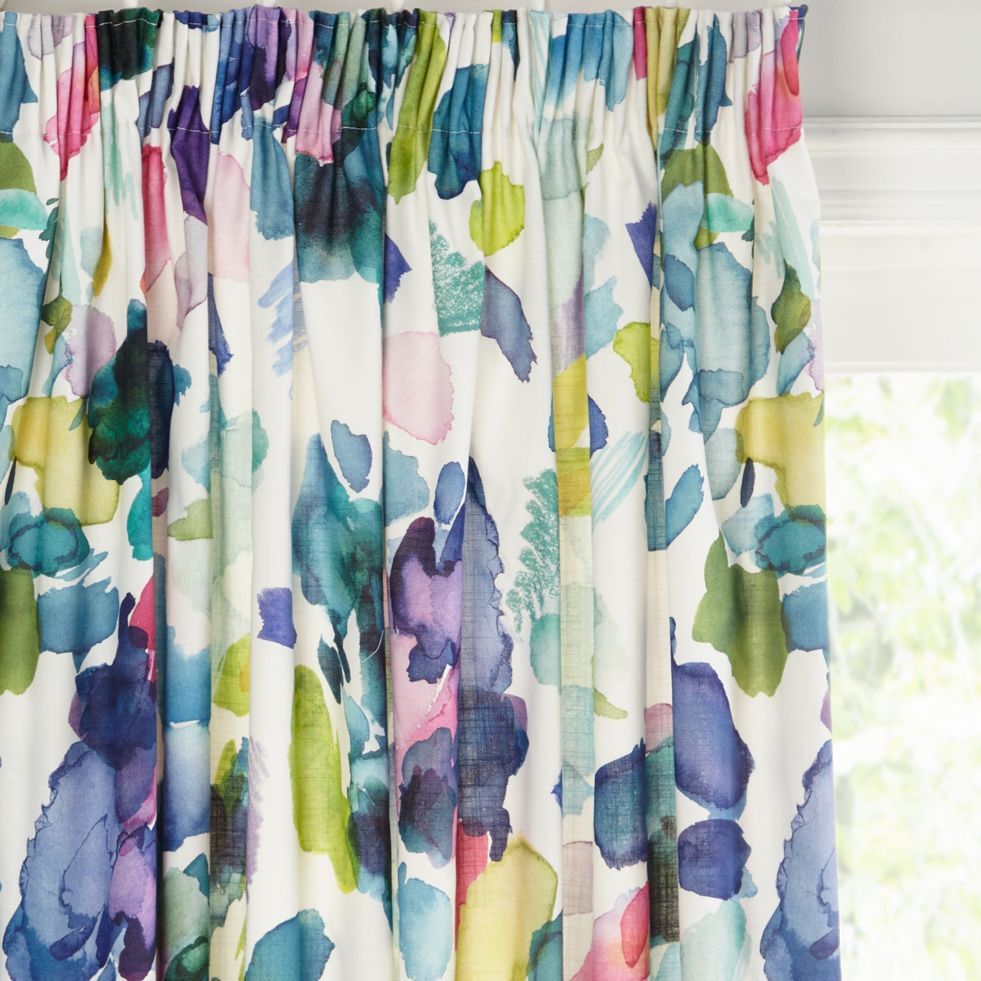 bluebellgray Palette Pair Lined Pencil Pleat Curtains, Multi - image 1
