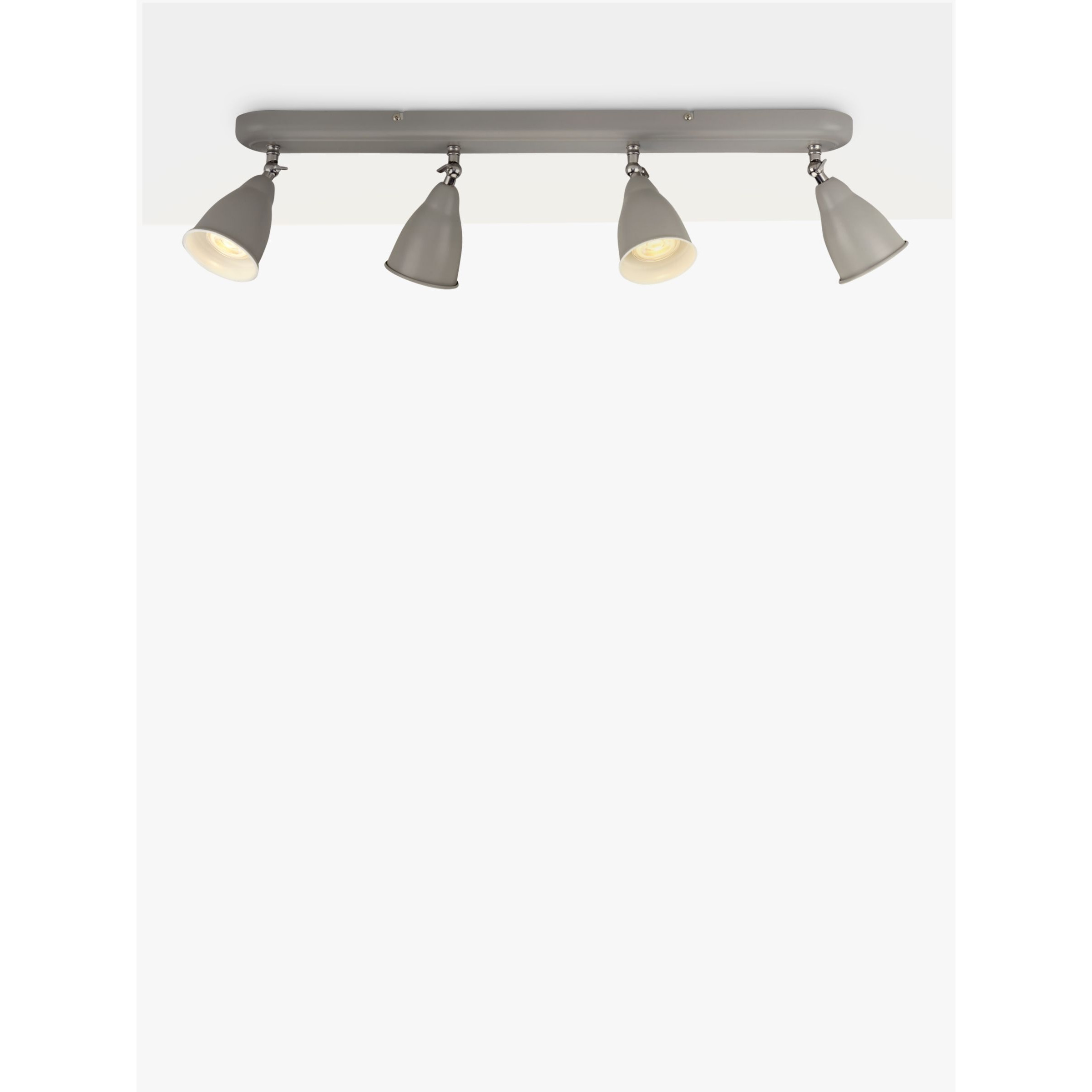 John Lewis Plymouth GU10 LED 4 Spotlight Ceiling Bar, Grey - image 1